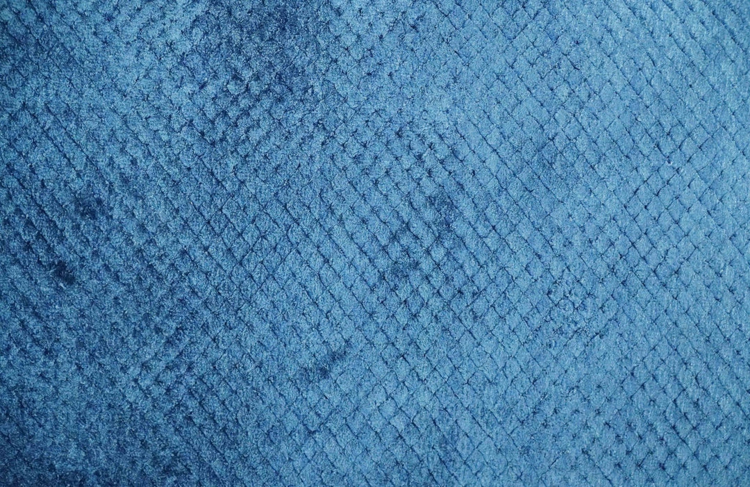 Modern Geometrical Cross Square Hand Made 2x4 Blue Art silk Area Rug - The Rug Decor