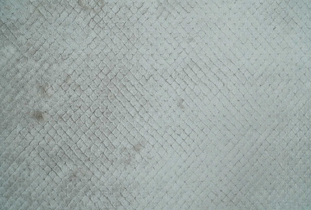 Modern Geometrical Hand carved Square Hand Made 2x3 Silver Art silk Area Rug - The Rug Decor