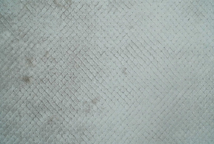 Modern Geometrical Hand carved Square Hand Made 2x3 Silver Art silk Area Rug - The Rug Decor