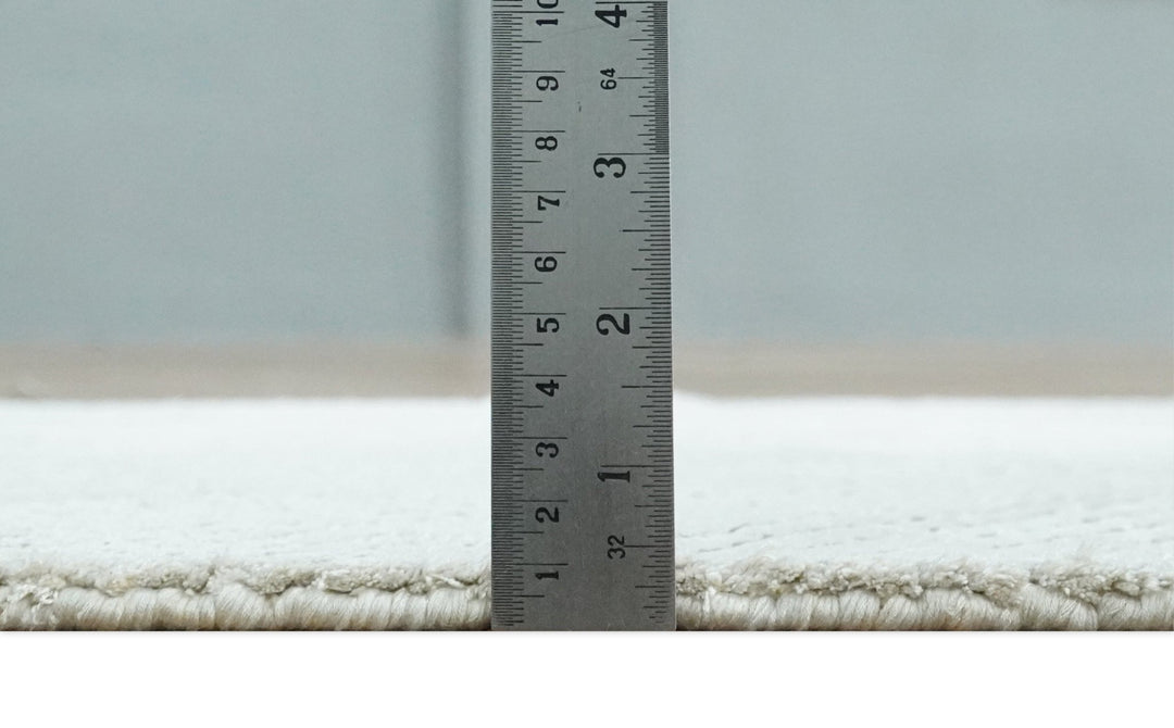 Modern Geometrical Hand carved Square Hand Made 2x3 Silver Art silk Area Rug - The Rug Decor