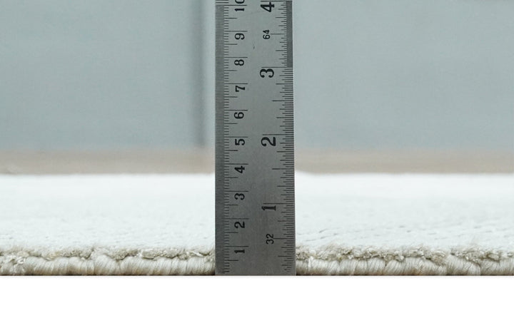 Modern Geometrical Hand carved Square Hand Made 2x3 Silver Art silk Area Rug - The Rug Decor