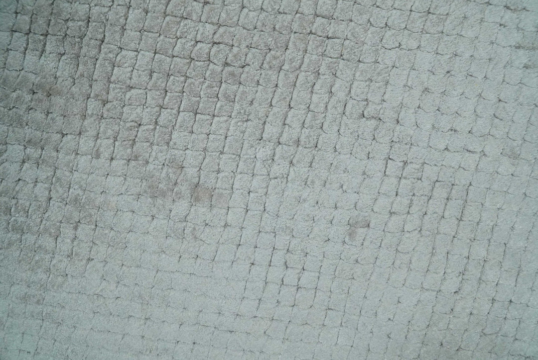 Modern Geometrical Hand carved Square Hand Made 2x3 Silver Art silk Area Rug - The Rug Decor