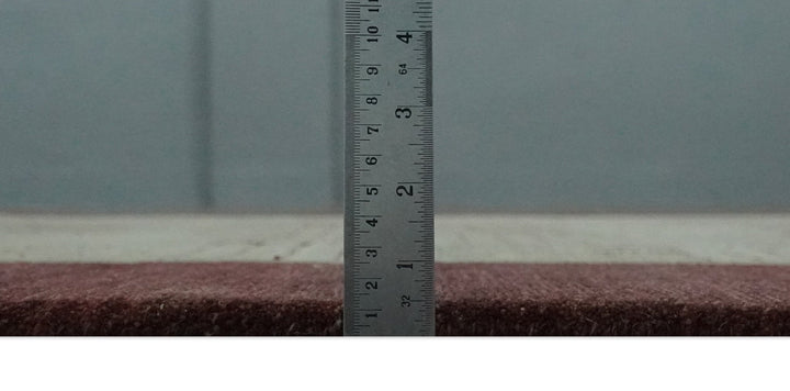 Modern Geometrical Hand knotted Maroon and Beige 5x8 Wool and Art Silk Area Rug - The Rug Decor