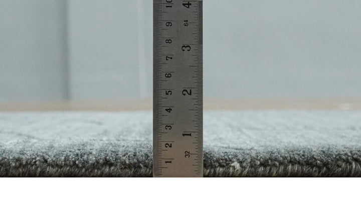 Modern Geometrical Hand Woven 2x3 Charcoal Area Rug made with Art Silk | N7123 - The Rug Decor