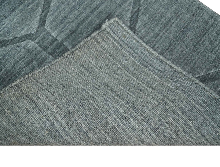 Modern Geometrical Hand Woven 2x3 Charcoal Area Rug made with Art Silk | N7123 - The Rug Decor
