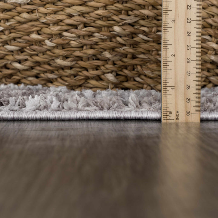 Modern Geometrical High Low Texture Silver and Dark Purple Area Rug - The Rug Decor