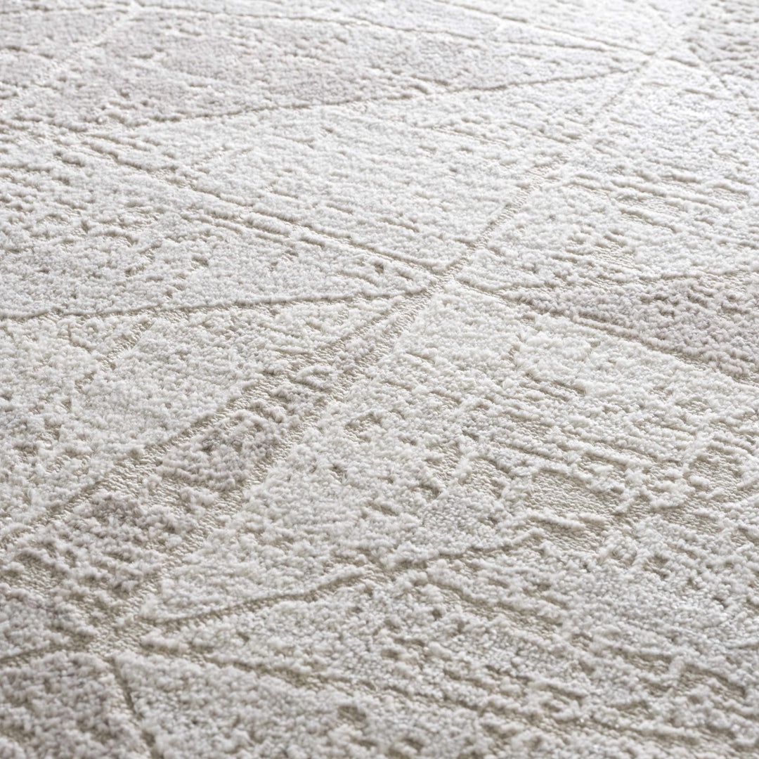 Modern Geometrical Ivory, Silver and Purple Area Rug - The Rug Decor