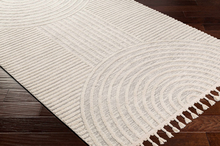 Modern Geometrical stripes Texture Beige high low Area Rug - The Rug Decor