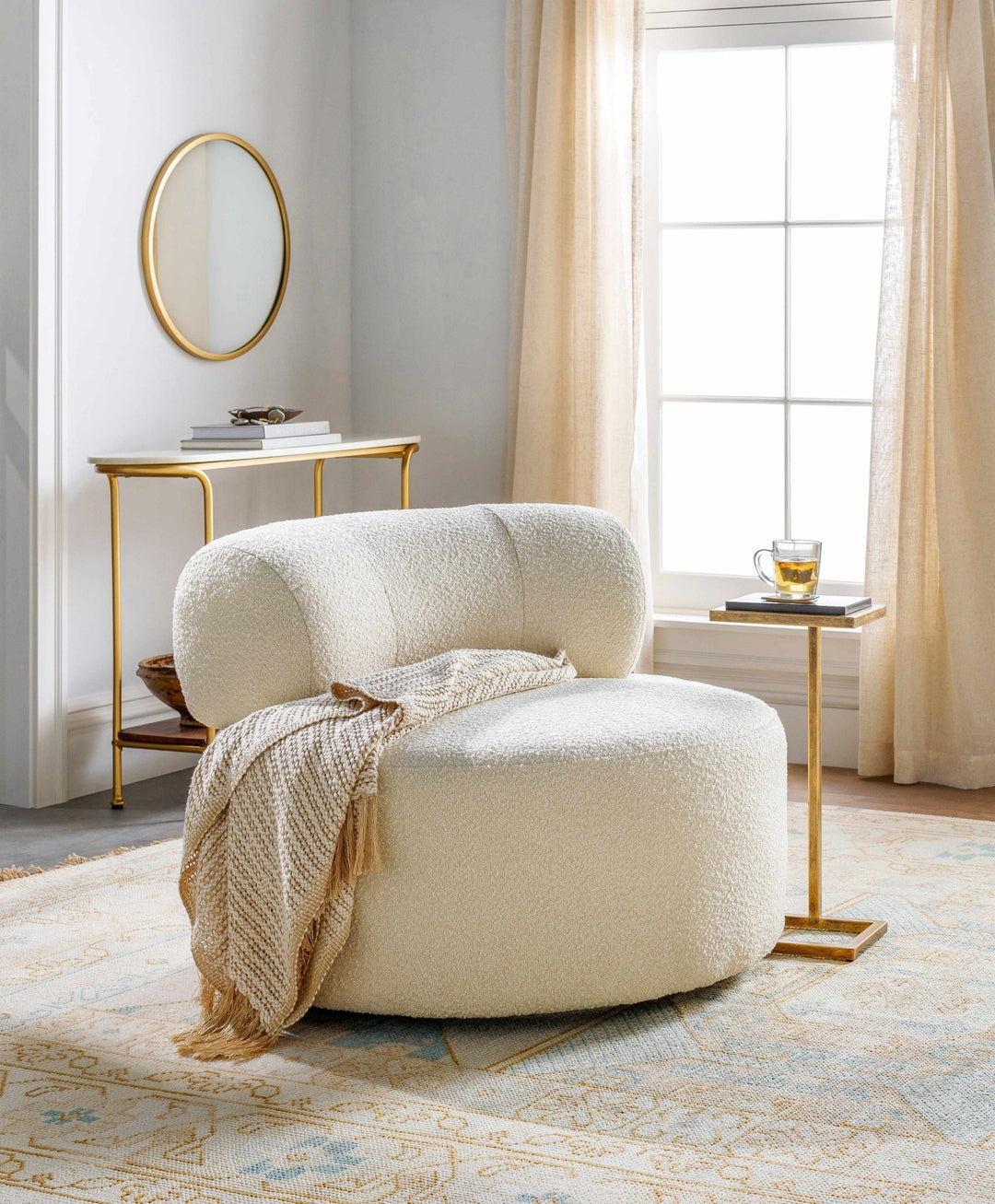 Modern Golden Ring Wall Mirror Round Prefect for Home Decor - The Rug Decor