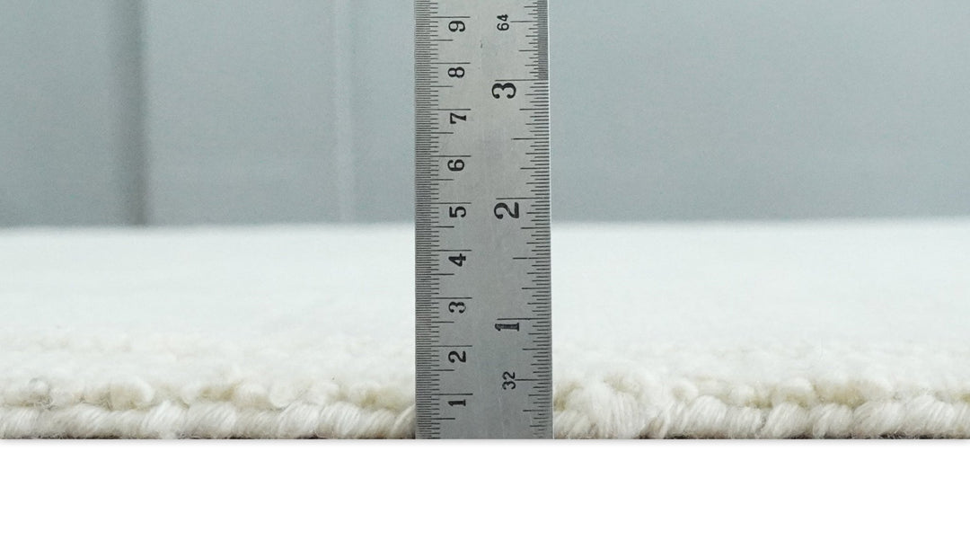 Modern Loop Cut Pile Solid plane Beige Hand Knotted 8x10 Wool Area Rug - The Rug Decor