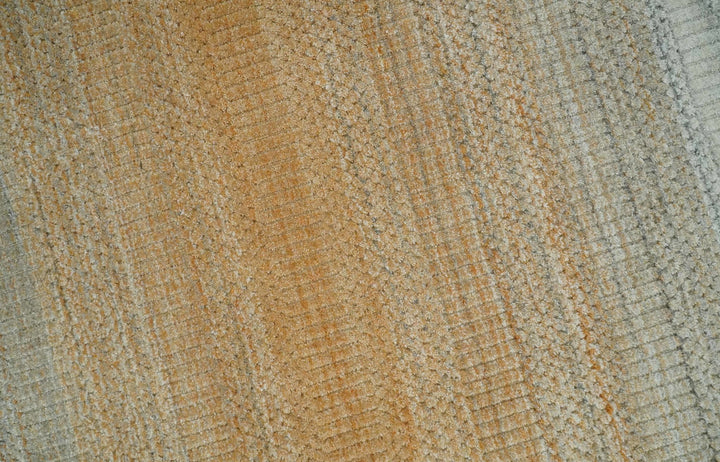 Modern Ombre 8x10 Hand Made Silver, Blue, Gold and Beige Scandinavian Blended Wool Flatwoven Area Rug | KE13 - The Rug Decor