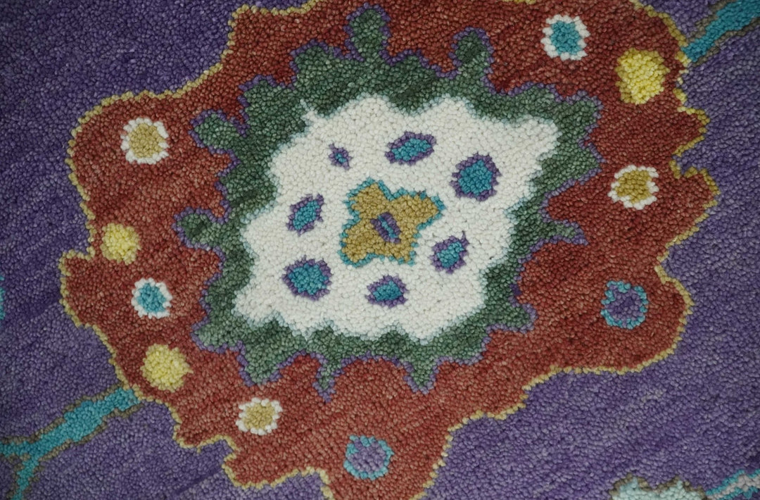 Modern Oushak 9x12 Hand Knotted Persian Purple and Blue Colorful Wool Area Rug | TRDCP850912 - The Rug Decor