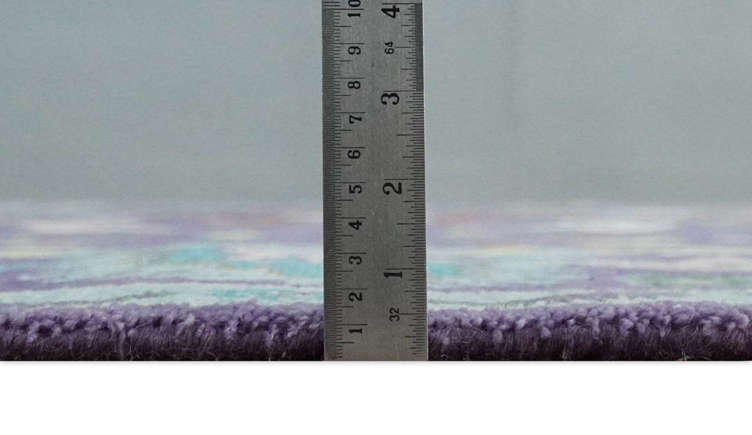 Modern Oushak 9x12 Hand Knotted Persian Purple and Blue Colorful Wool Area Rug | TRDCP850912 - The Rug Decor