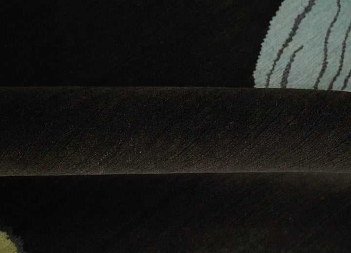 Modern Premium look Dark Brown 5x8 Hand loom Wool and Art Silk Area Rug - The Rug Decor