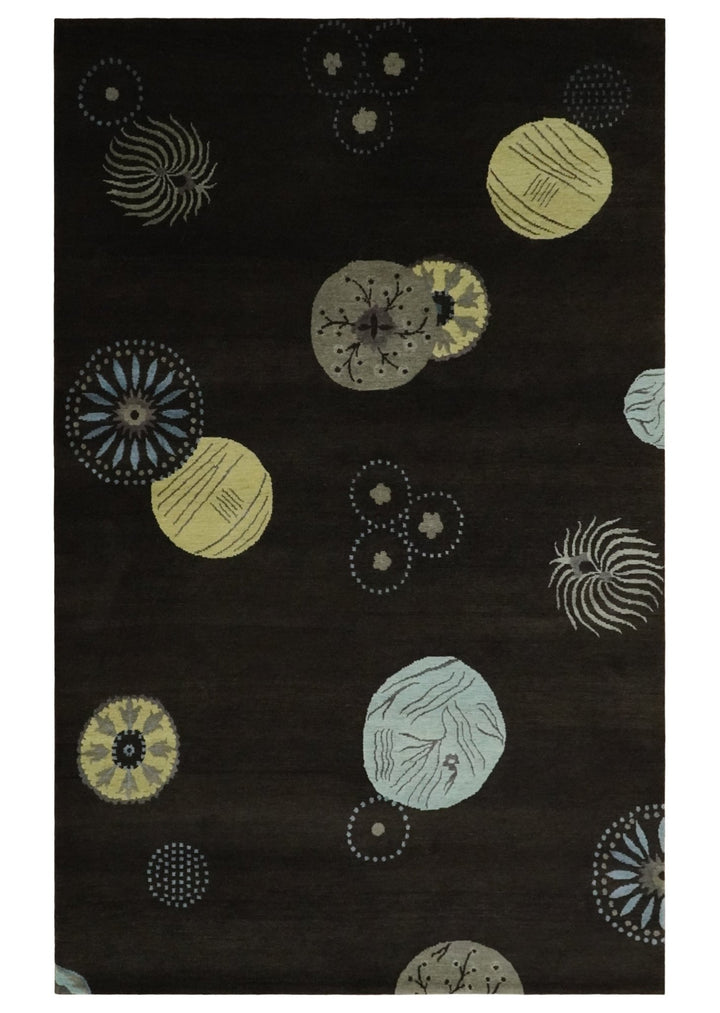 Modern Premium look Dark Brown 5x8 Hand loom Wool and Art Silk Area Rug - The Rug Decor