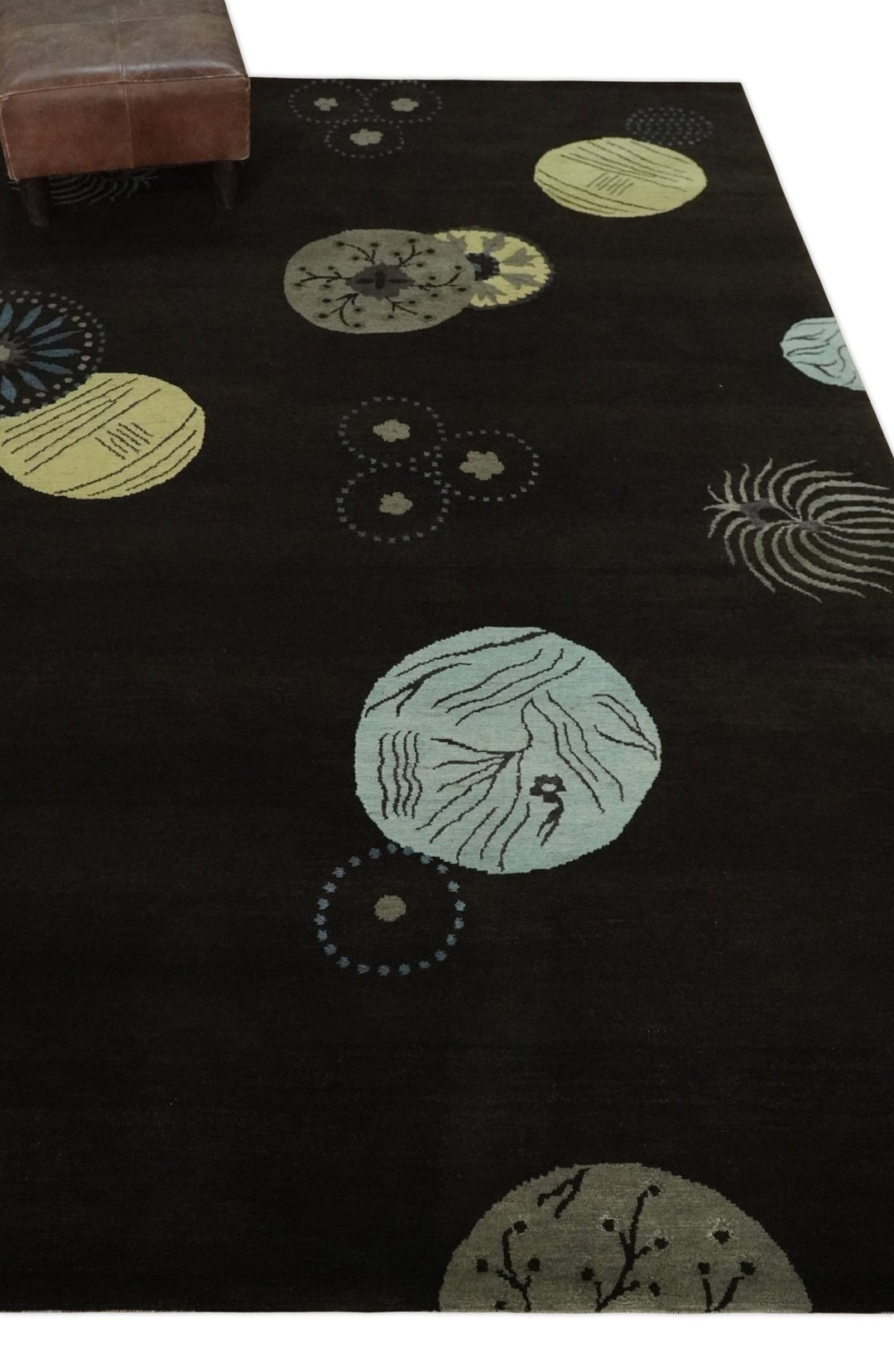 Modern Premium look Dark Brown 5x8 Hand loom Wool and Art Silk Area Rug - The Rug Decor