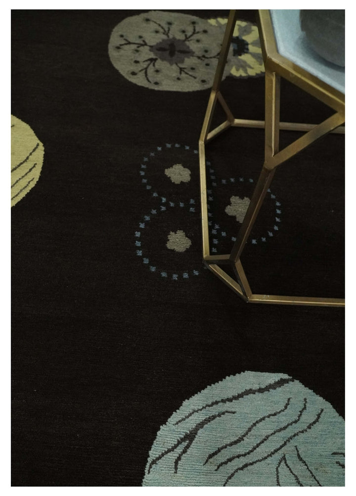 Modern Premium look Dark Brown 5x8 Hand loom Wool and Art Silk Area Rug - The Rug Decor