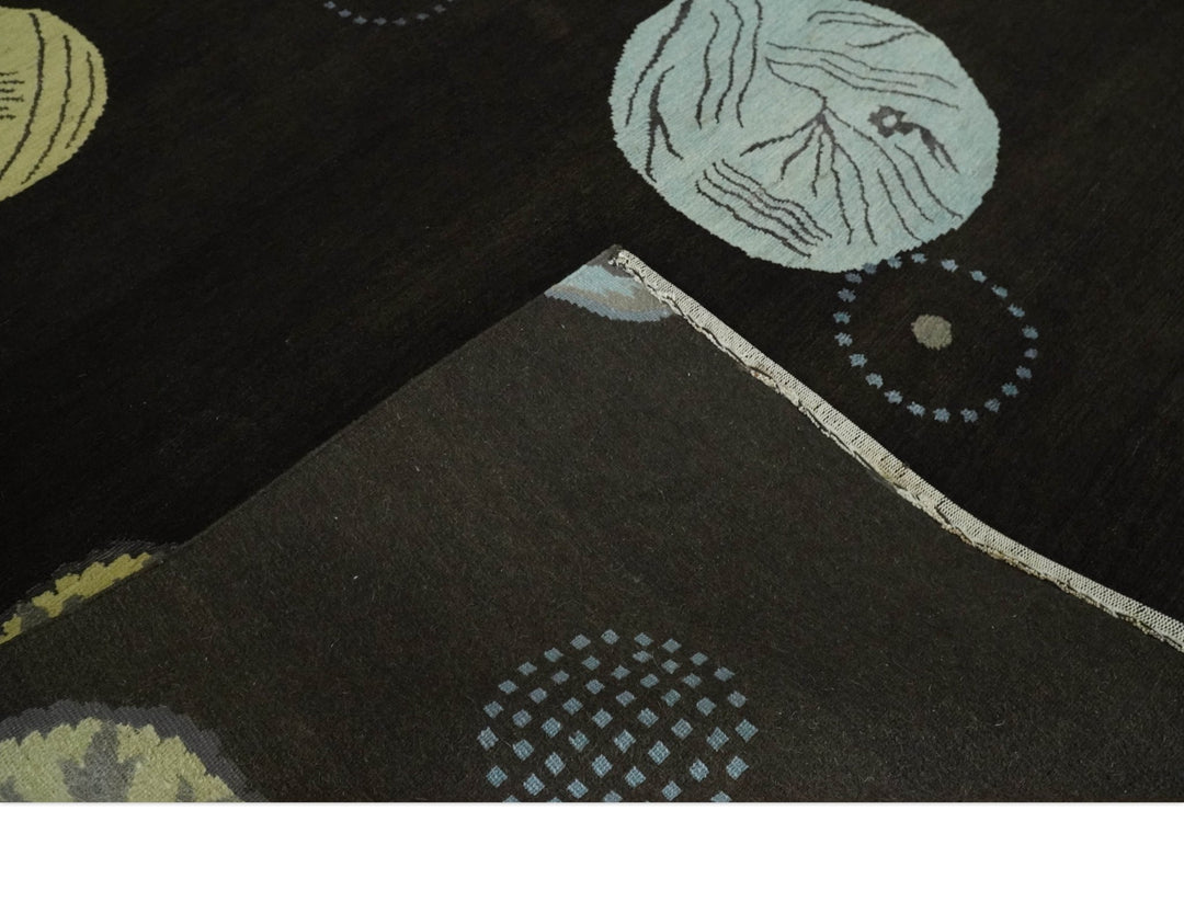 Modern Premium look Dark Brown 5x8 Hand loom Wool and Art Silk Area Rug - The Rug Decor
