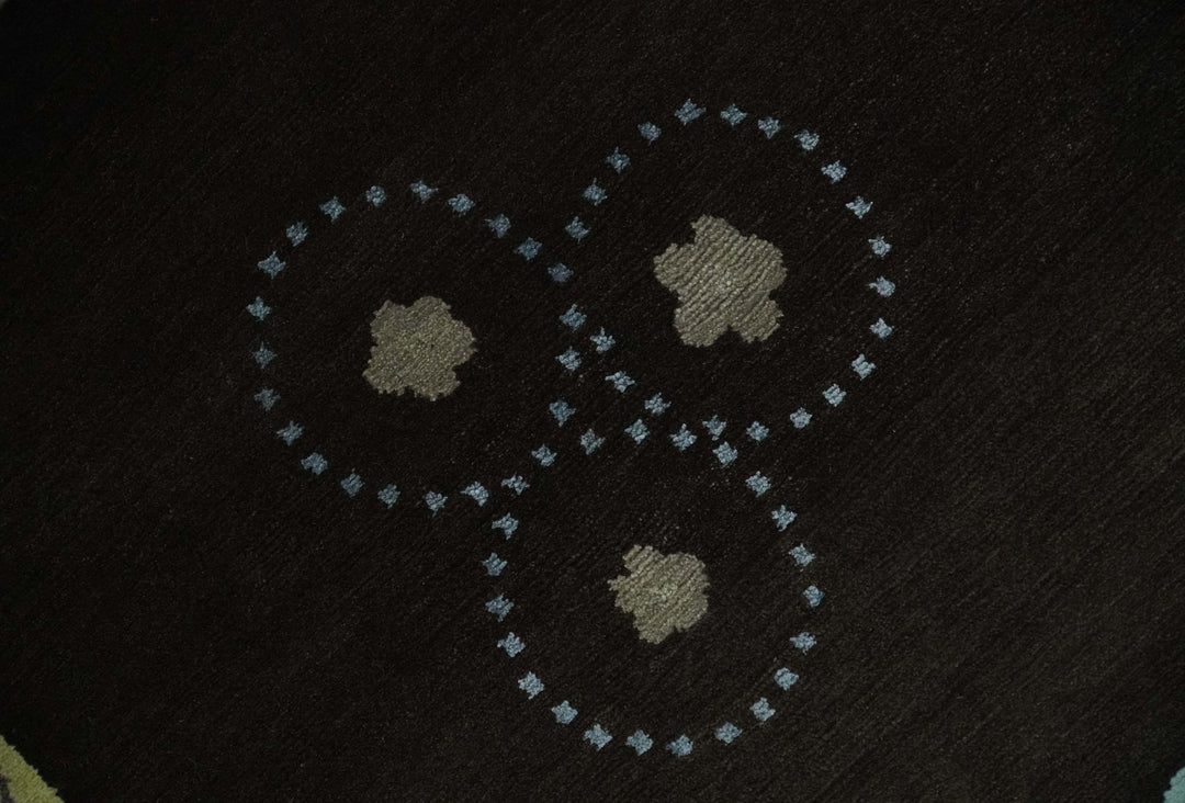 Modern Premium look Dark Brown 5x8 Hand loom Wool and Art Silk Area Rug - The Rug Decor