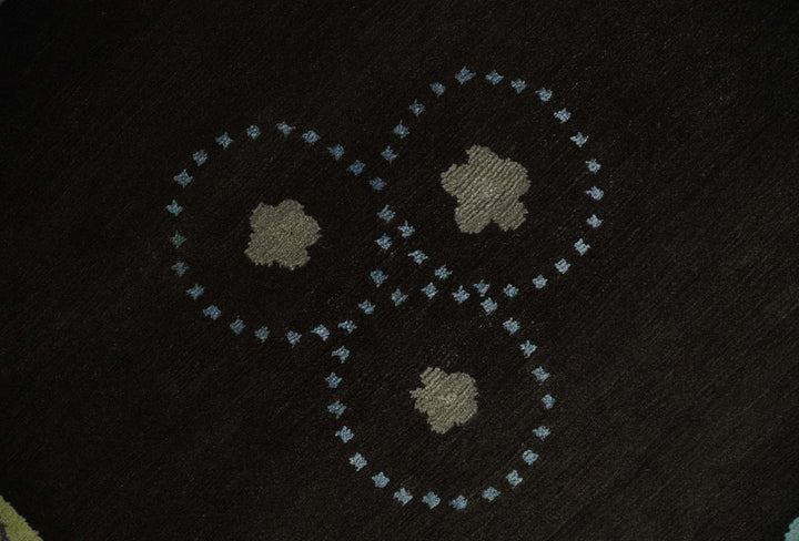 Modern Premium look Dark Brown 5x8 Hand loom Wool and Art Silk Area Rug - The Rug Decor