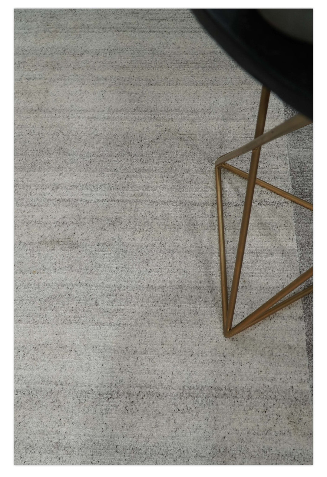 Modern Scandinavian 4.7x6.5 Brown and Silver Wool Hand Woven Area Rug | HL47 - The Rug Decor