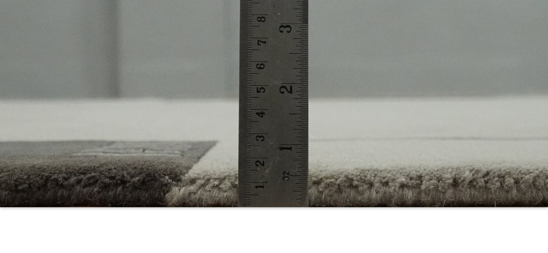 Modern Scandinavian 6x8 Silver and Gray Wool Hand Woven Area Rug | HL8 - The Rug Decor