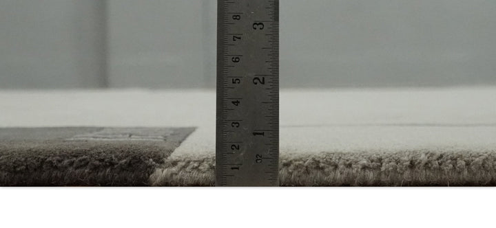 Modern Scandinavian 6x8 Silver and Gray Wool Hand Woven Area Rug | HL8 - The Rug Decor