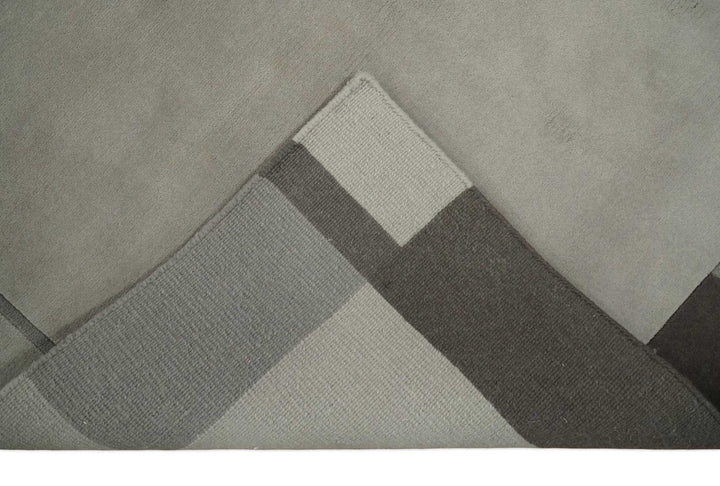 Modern Scandinavian 6x8 Silver and Gray Wool Hand Woven Area Rug | HL8 - The Rug Decor