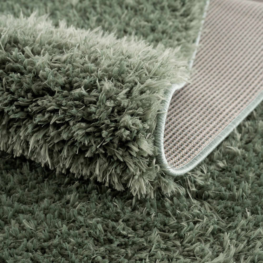 Modern Solid Dark Olive green Woven Plush area rug - The Rug Decor