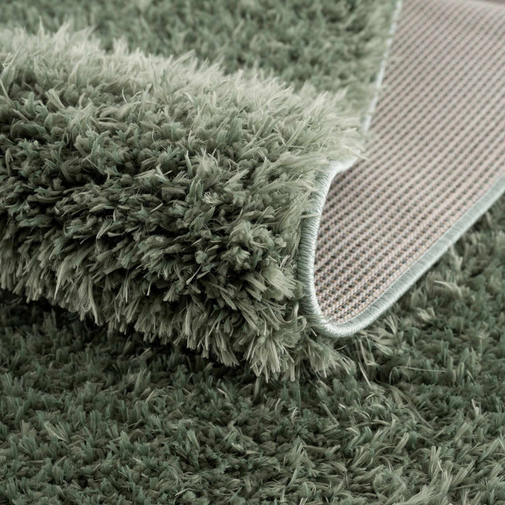 Modern Solid Dark Olive green Woven Plush area rug - The Rug Decor