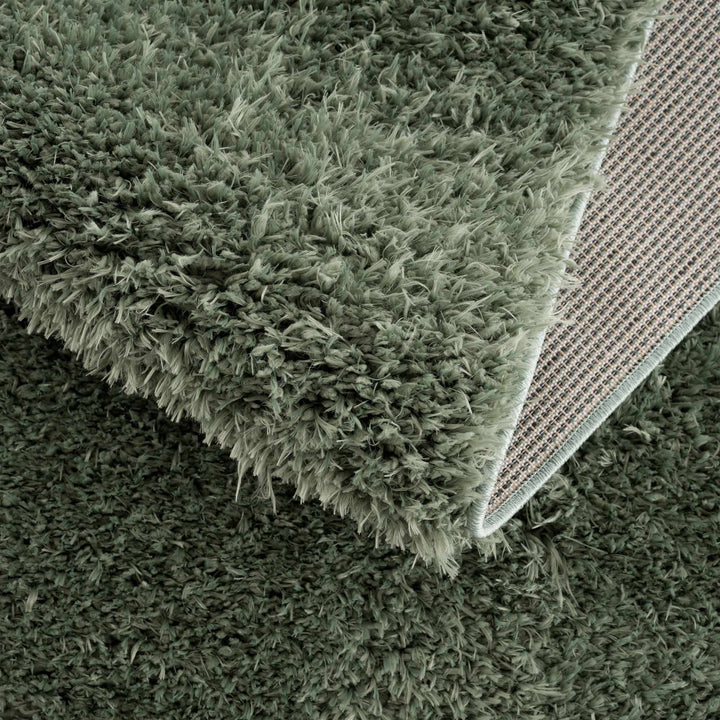 Modern Solid Dark Olive green Woven Plush area rug - The Rug Decor