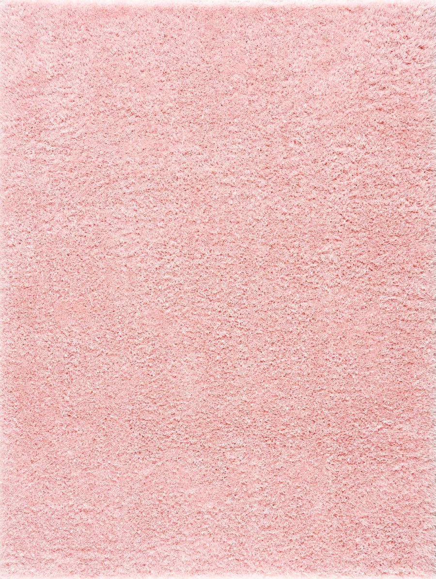 Modern Solid Pink Plush Pile Moroccan Style Washable Area Rug - The Rug Decor