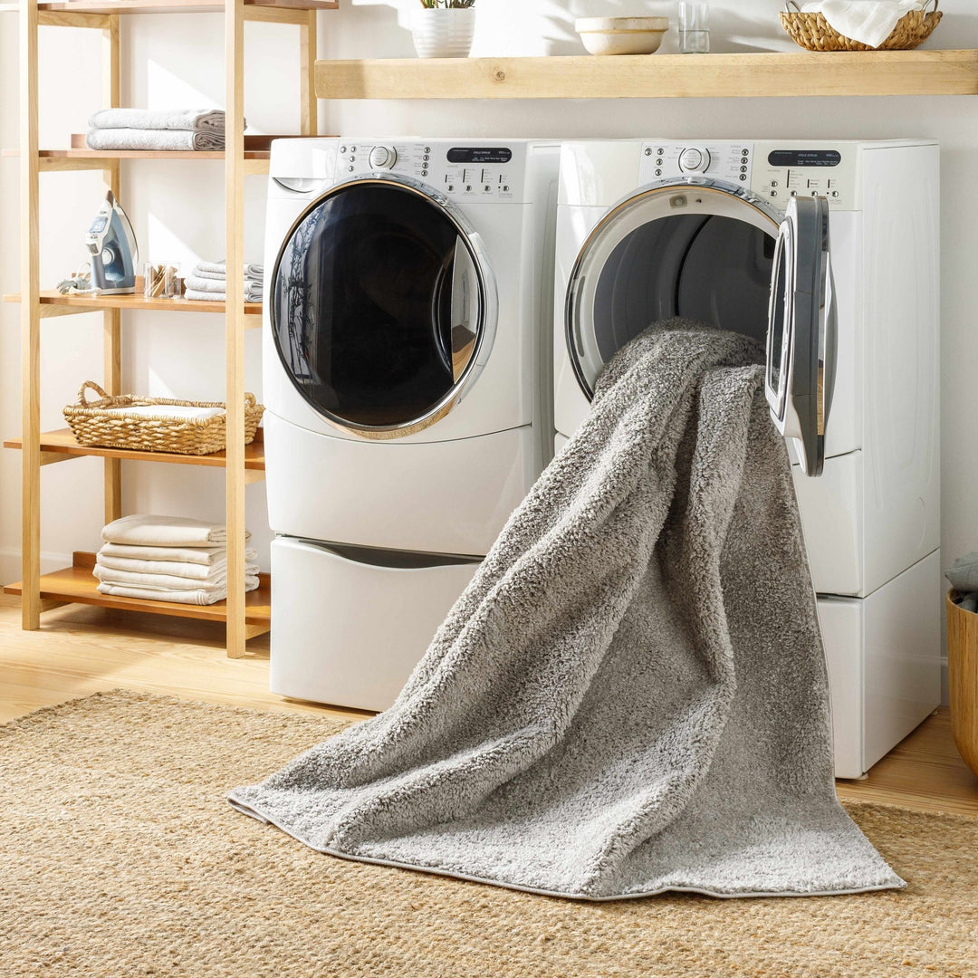Modern Solid Plane light Gray Plush Pile Moroccan Style Multi size Washable Area Rug - The Rug Decor