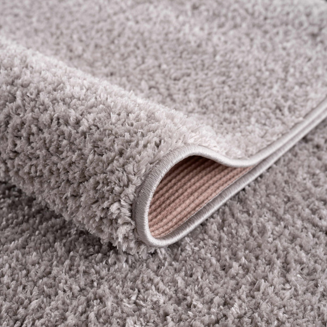 Modern Solid Plane light Gray Plush Pile Moroccan Style Multi size Washable Area Rug - The Rug Decor