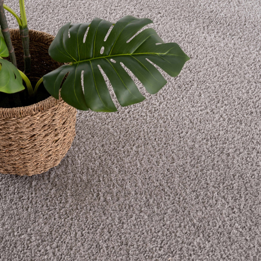 Modern Solid Plane light Gray Plush Pile Moroccan Style Multi size Washable Area Rug - The Rug Decor