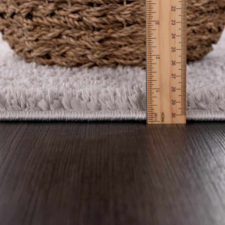 Modern Solid Plane light Gray Plush Pile Moroccan Style Multi size Washable Area Rug - The Rug Decor
