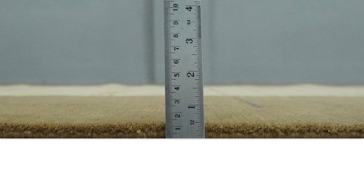 Modern stripes Design Olive and Beige Hand loom 4x6 wool and Art Silk Area Rug - The Rug Decor