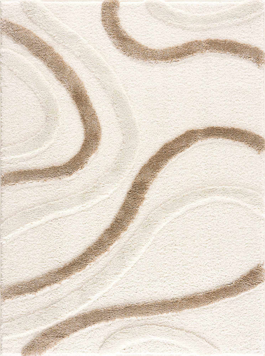 Modern Texture Brown and Ivory Design Area Rug - The Rug Decor