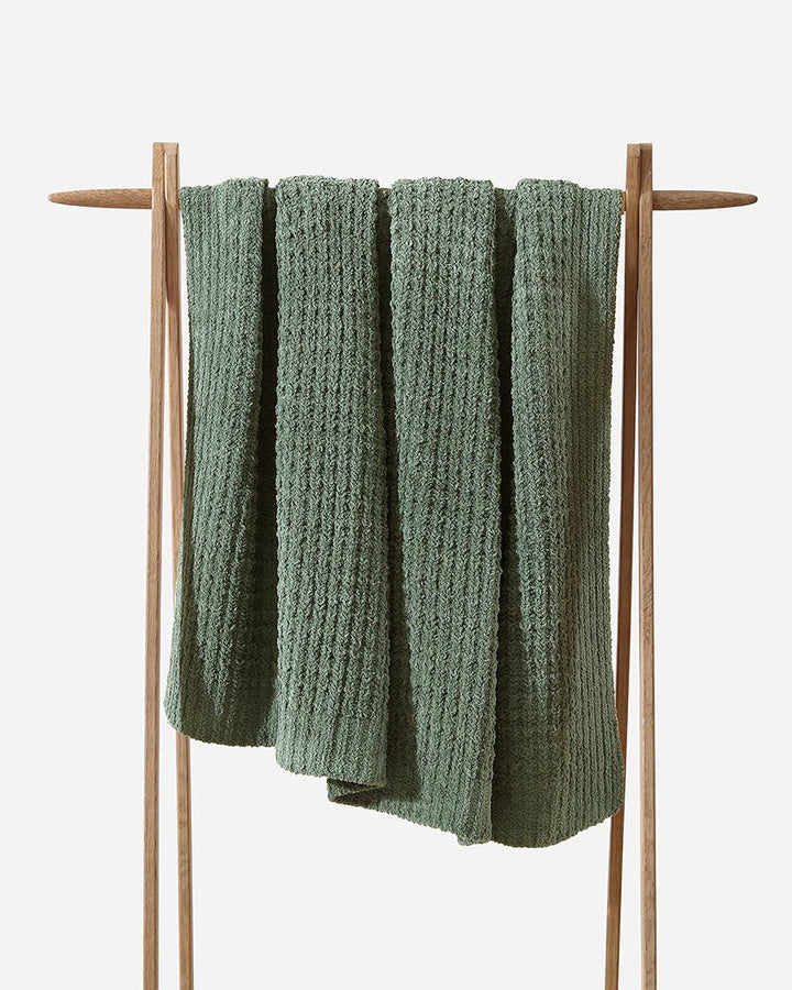 Multi Color Solid Knitted Waffle Lightweight Throw - The Rug Decor