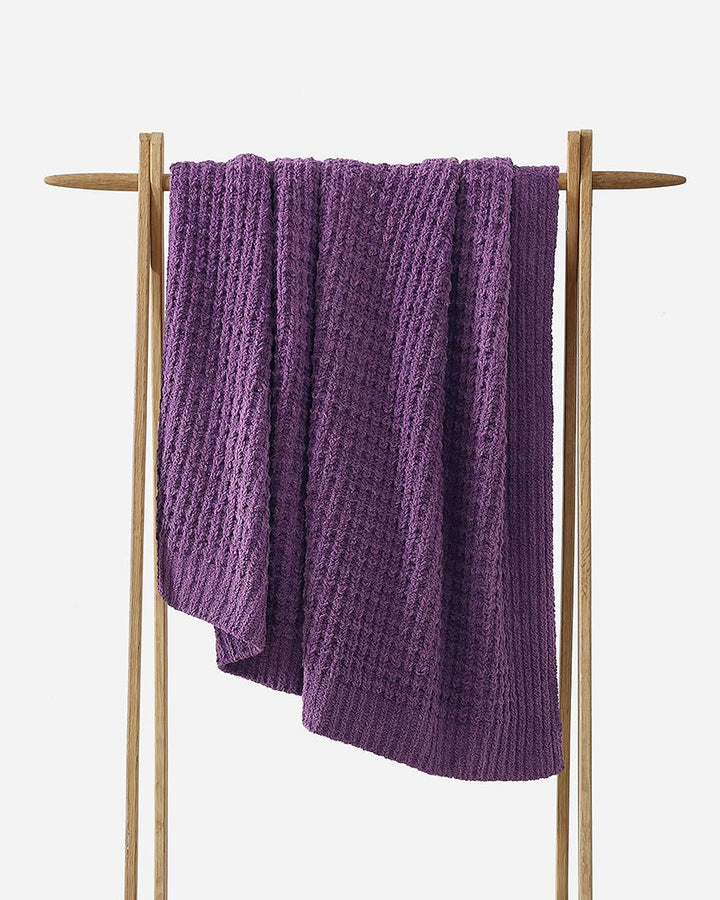 Multi Color Solid Knitted Waffle Lightweight Throw - The Rug Decor