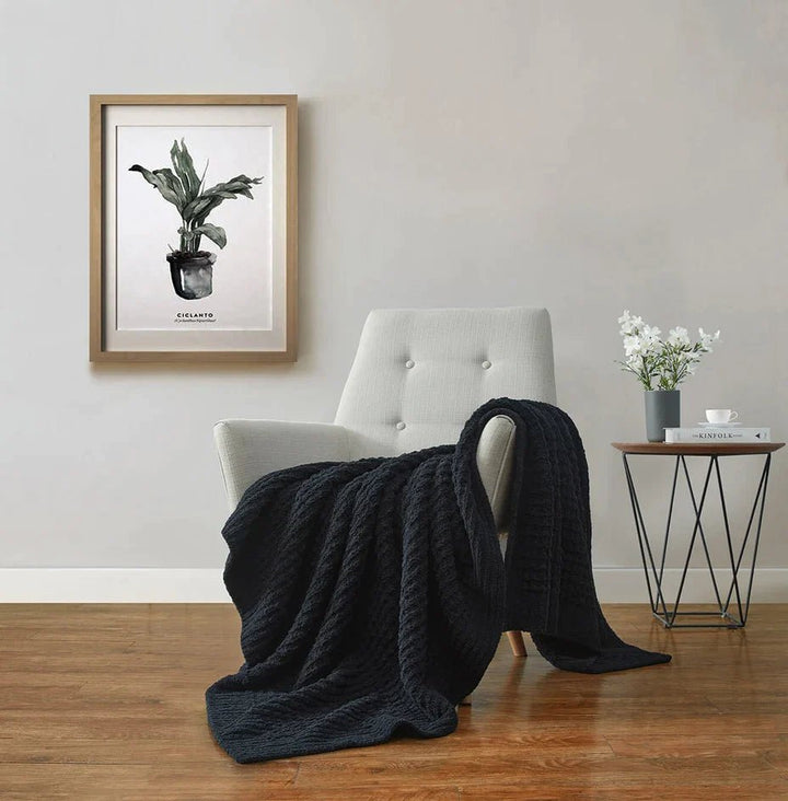 Multi Color Solid Knitted Waffle Lightweight Throw - The Rug Decor