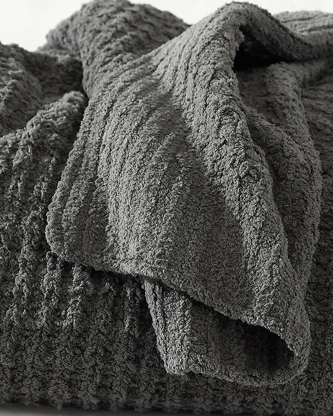 Multi Color Solid Knitted Waffle Lightweight Throw - The Rug Decor