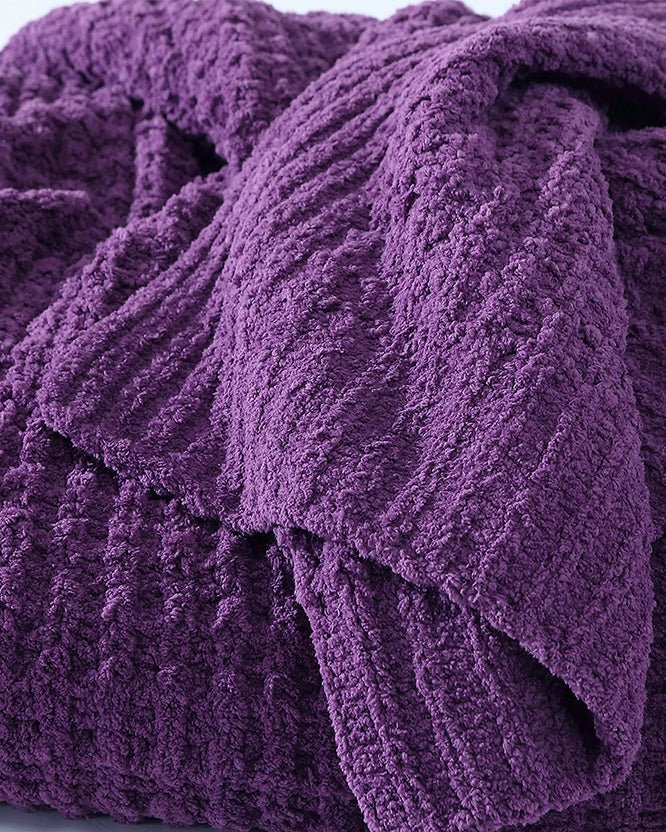 Multi Color Solid Knitted Waffle Lightweight Throw - The Rug Decor