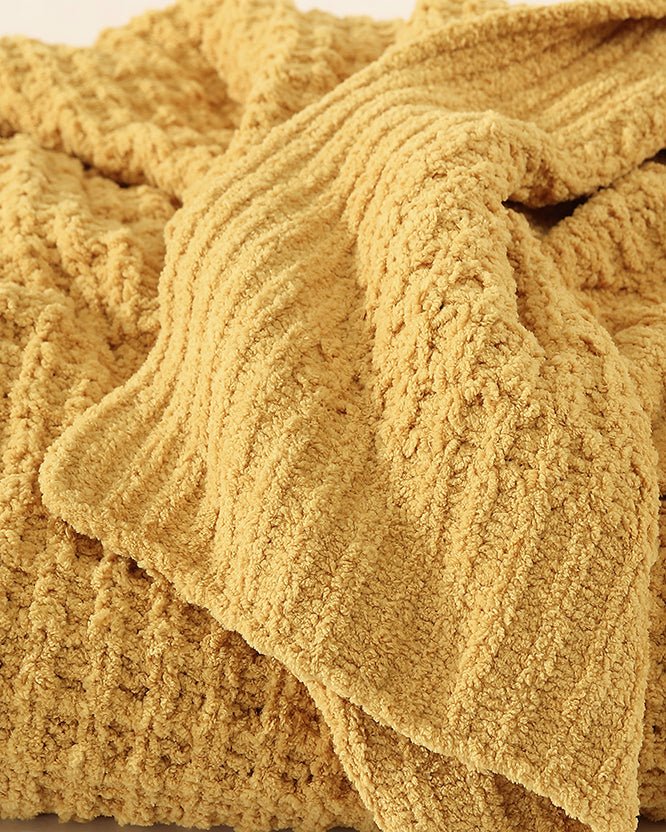 Multi Color Solid Knitted Waffle Lightweight Throw - The Rug Decor