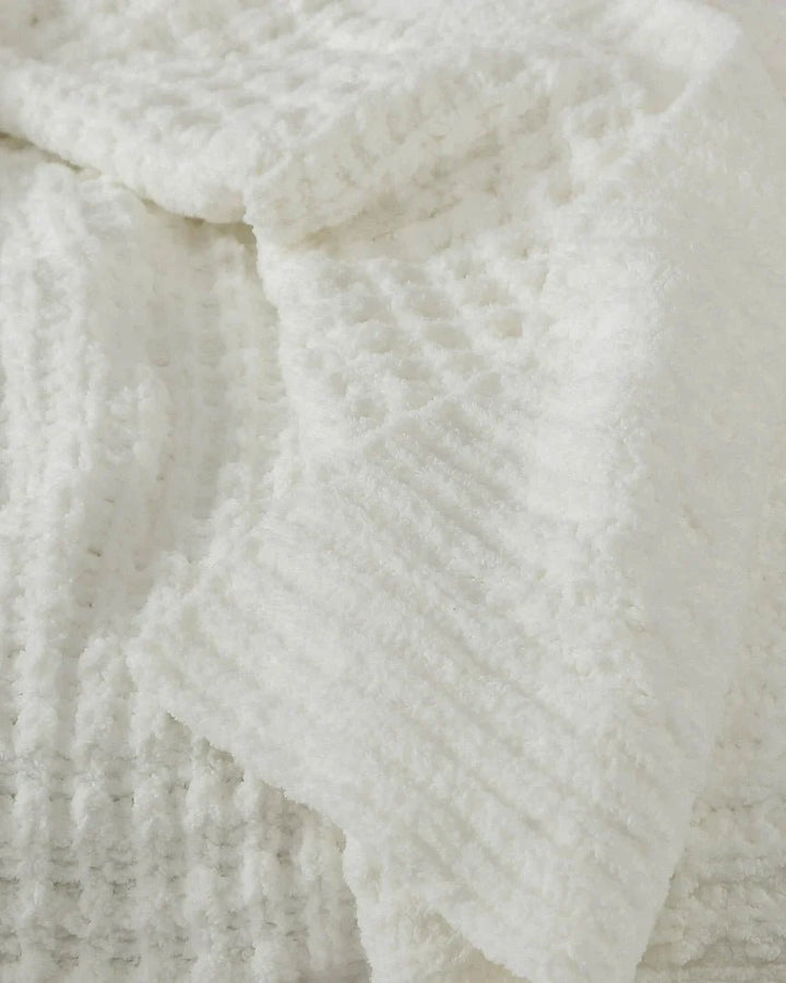 Multi Color Solid Knitted Waffle Lightweight Throw - The Rug Decor