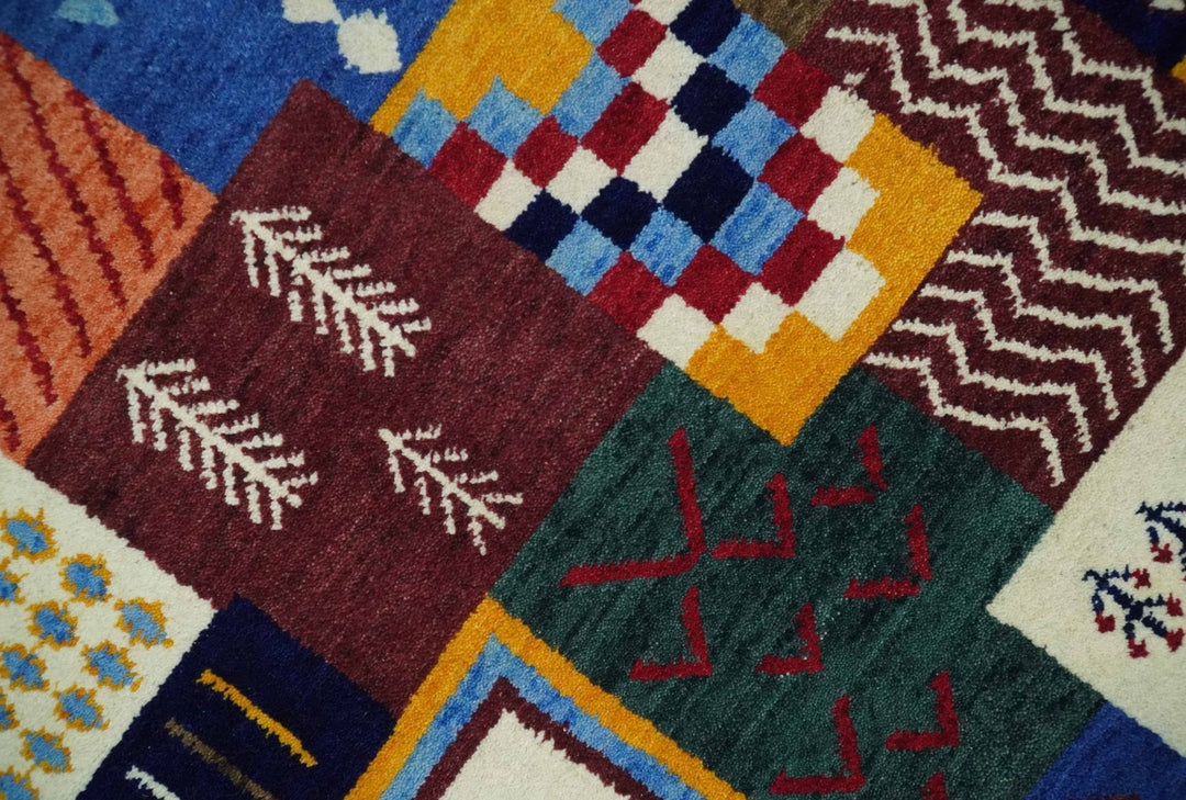 Multicolor Shapes Abstract Wool Hand Woven Southwestern Lori Gabbeh Rug| KNT36 - The Rug Decor