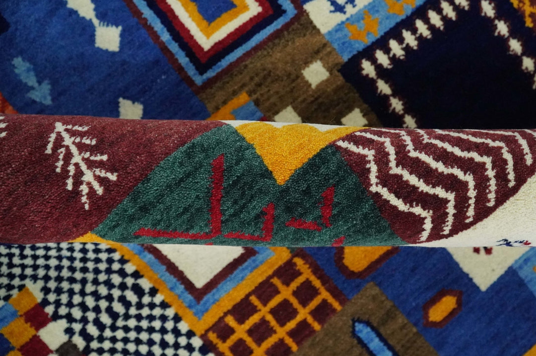 Multicolor Shapes Abstract Wool Hand Woven Southwestern Lori Gabbeh Rug| KNT36 - The Rug Decor