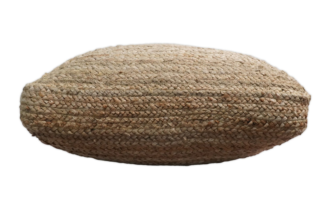 Natural Brown Jute Square Pouf, Hand Braided boho Pouf Ottoman Footstool, Side table, Floor Pillow, Foot Rest, Living Room, Bedroom | JP8 - The Rug Decor