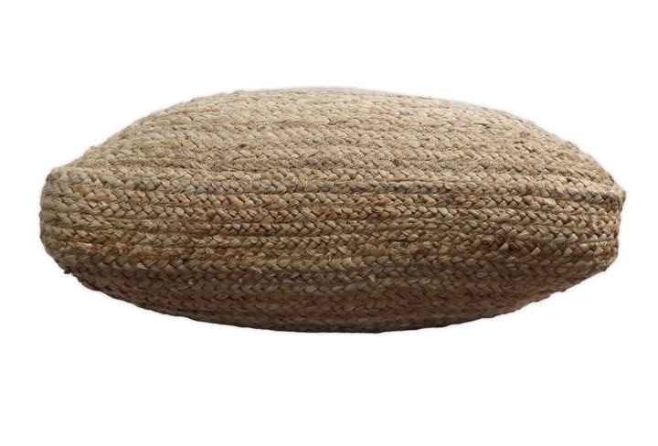 Natural Brown Jute Square Pouf, Hand Braided boho Pouf Ottoman Footstool, Side table, Floor Pillow, Foot Rest, Living Room, Bedroom | JP8 - The Rug Decor