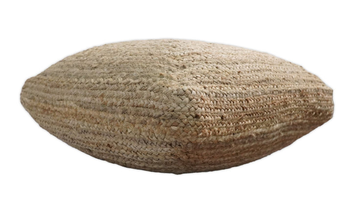 Natural Brown Jute Square Pouf, Hand Braided boho Pouf Ottoman Footstool, Side table, Floor Pillow, Foot Rest, Living Room, Bedroom | JP8 - The Rug Decor